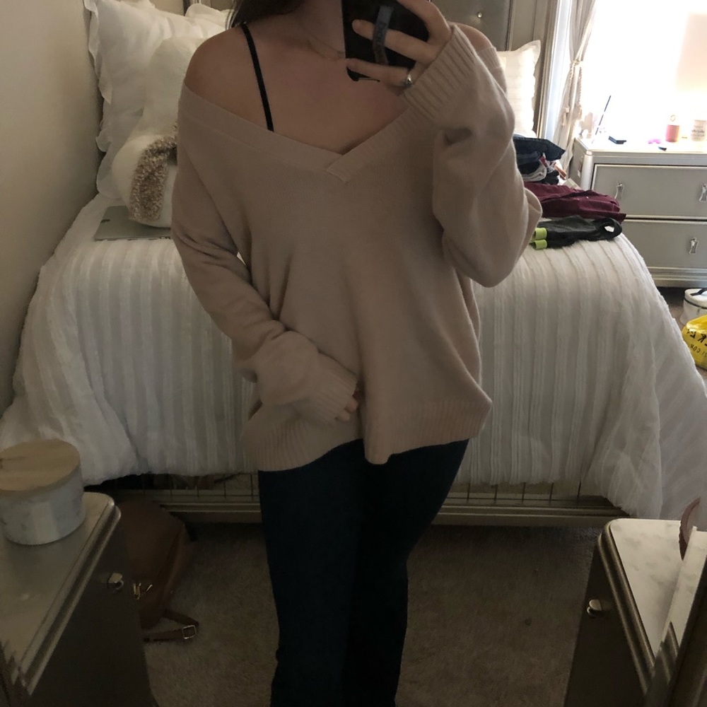 Deep V neck sweater
